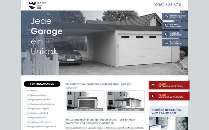 Screenshot of garagen-riese.de