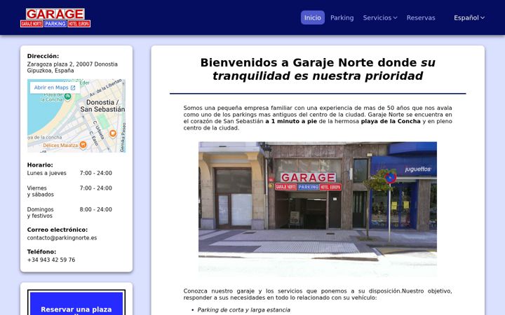 Zrzut ekranu garagenorte.es