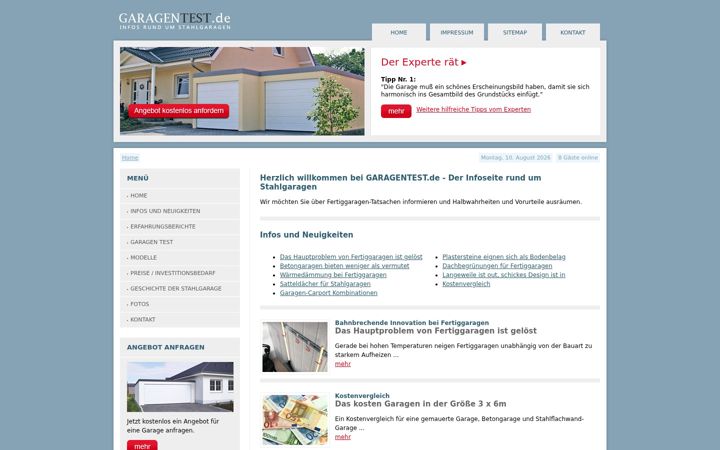 Screenshot of garagentest.de