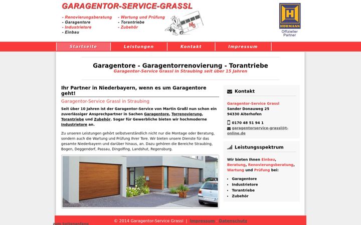 Screenshot of garagentorservice-grassl.de