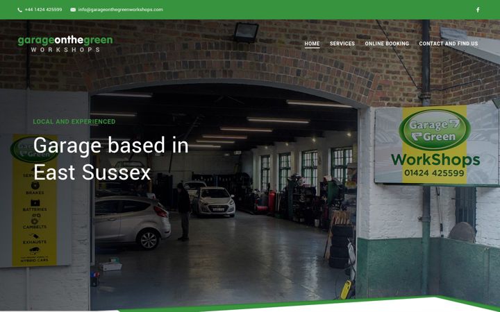 Screenshot of garageonthegreenworkshops.co.uk