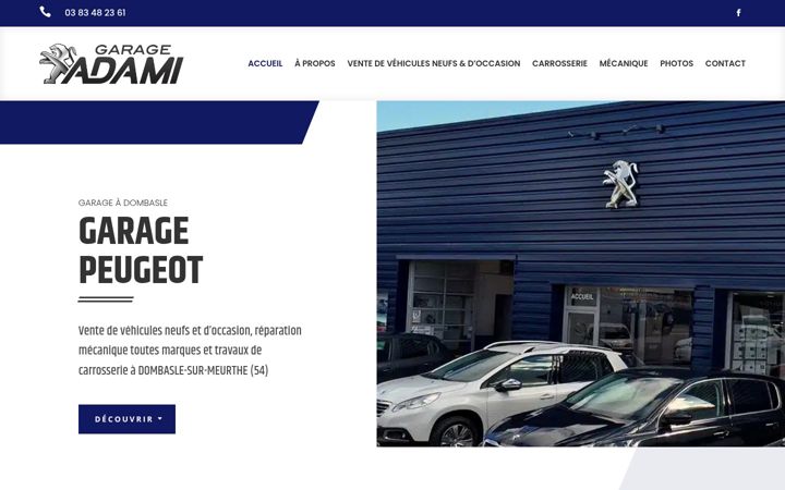 Screenshot of garagepeugeotadami.fr