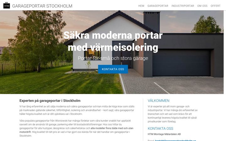 Screenshot of garageportarstockholm.se