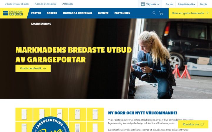 Screenshot of garageportexperten.se