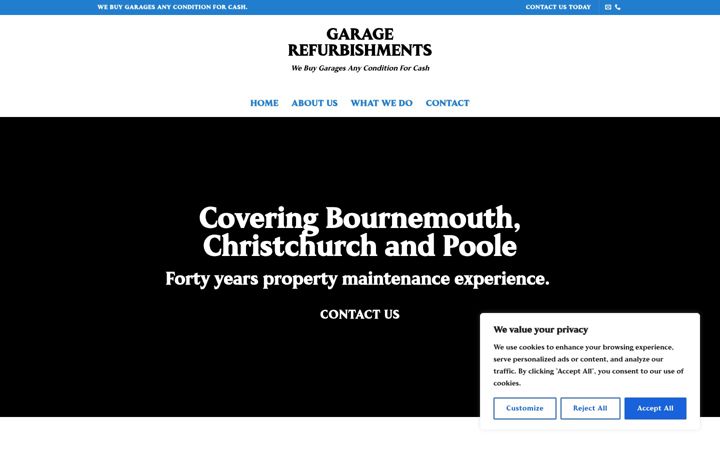 Screenshot of garagerefurbishments.co.uk
