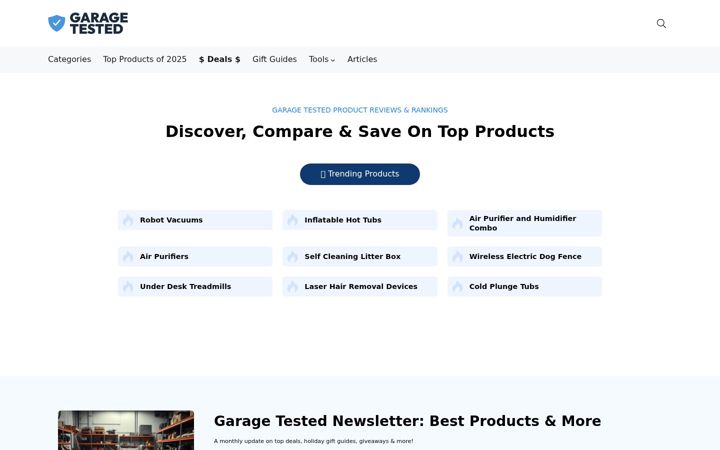 Screenshot of garagetested.com