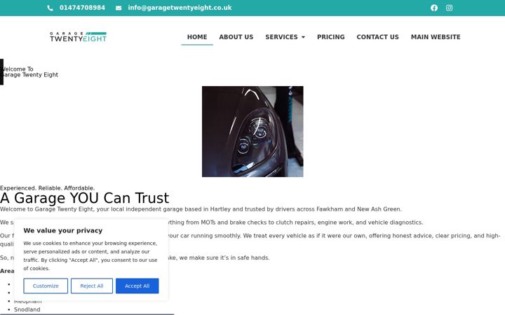 Screenshot of garagetwentyeight.com
