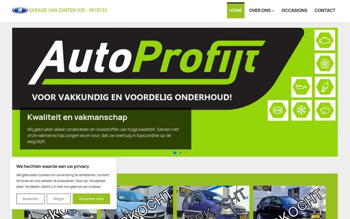 Screenshot of garagevanzanten.nl