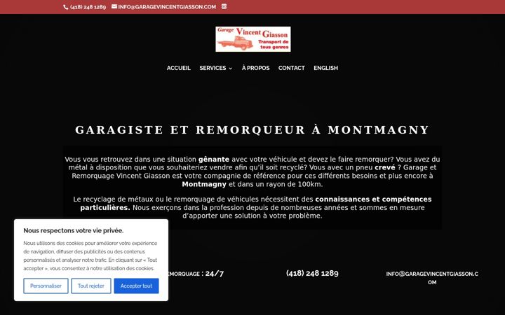Screenshot of garagevincentgiasson.com