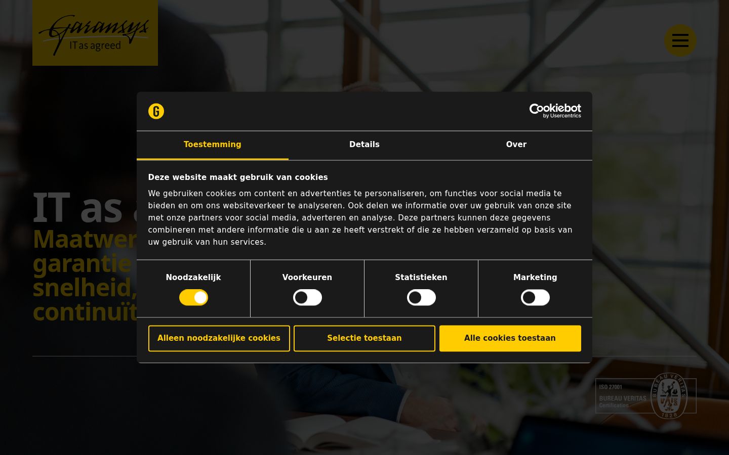 Capture d'écran de la bannière de consentement affichée avant toute interaction