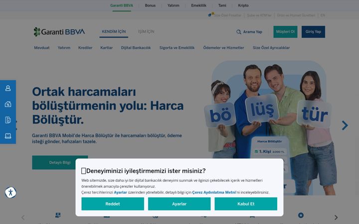 Screenshot ta' garanti.com.tr