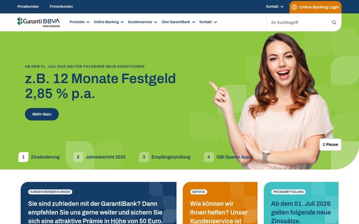 Screenshot of garantibank.de