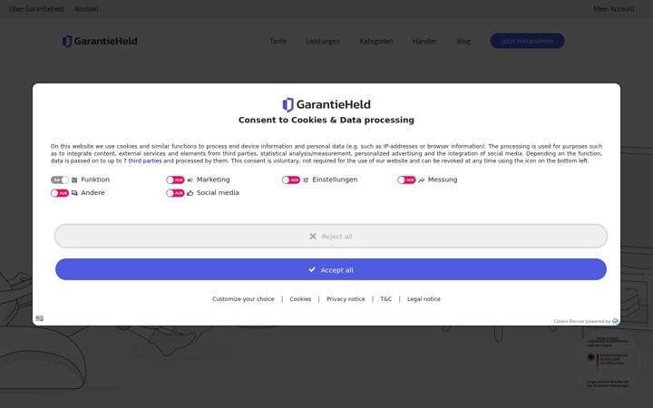 Screenshot of garantieheld.de