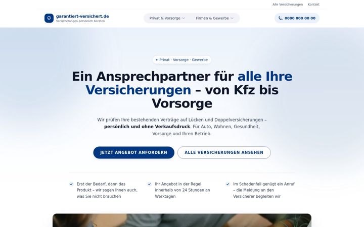 Screenshot of garantiert-versichert.de