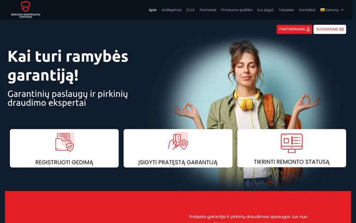 Snímek obrazovky garantija.lt