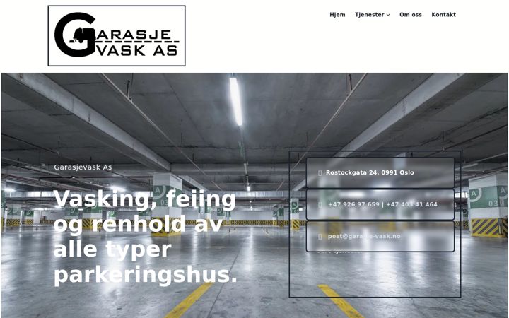 Screenshot of garasje-vask.no