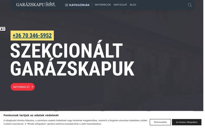 Screenshot of garazskapuuzlet.hu