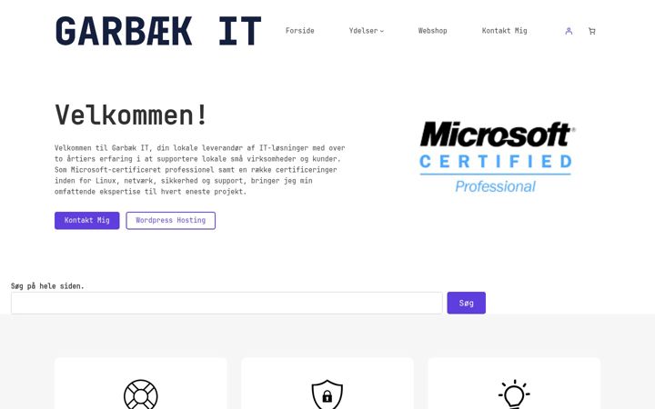 Screenshot of garbaek.dk
