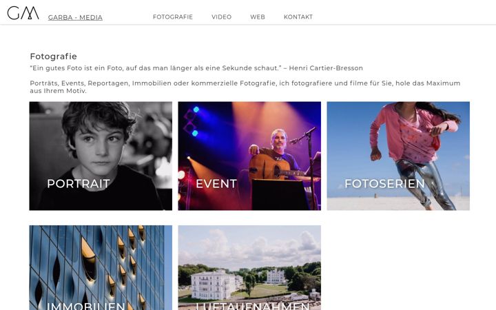 Screenshot of garbamedia.de
