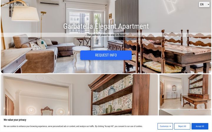 Screenshot of garbatella-elegant-apartment.com