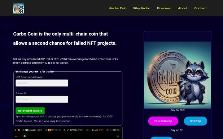 Screenshot of garbocoin.com