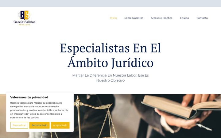 Screenshot of garciasalinasabogados.com