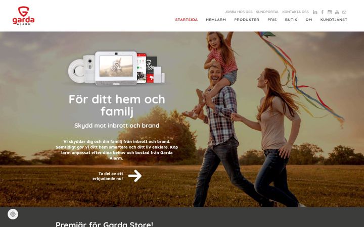 Screenshot of gardaalarm.se