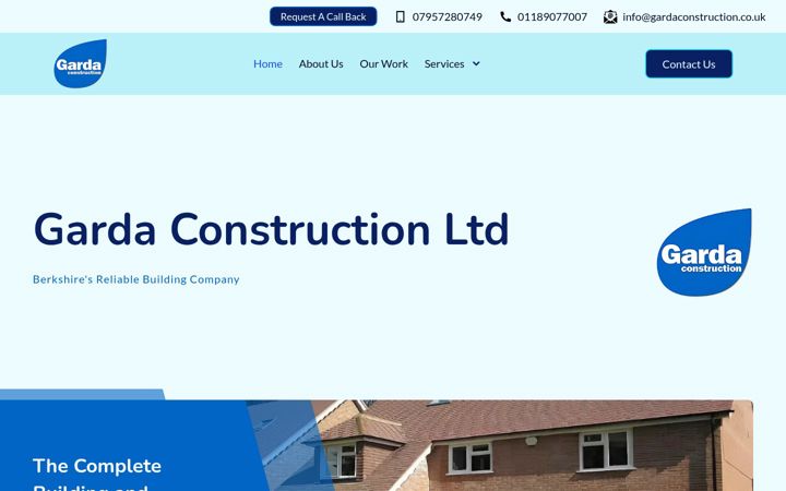 Screenshot of gardaconstruction.co.uk