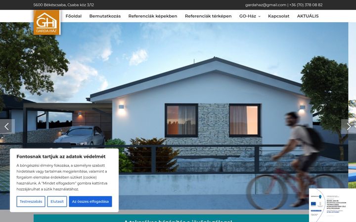Screenshot of gardahaz.hu