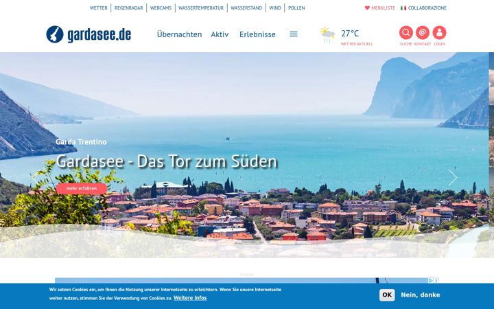 Screenshot of gardasee.de