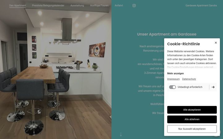 Screenshot of gardaseeapartmentsandra.de