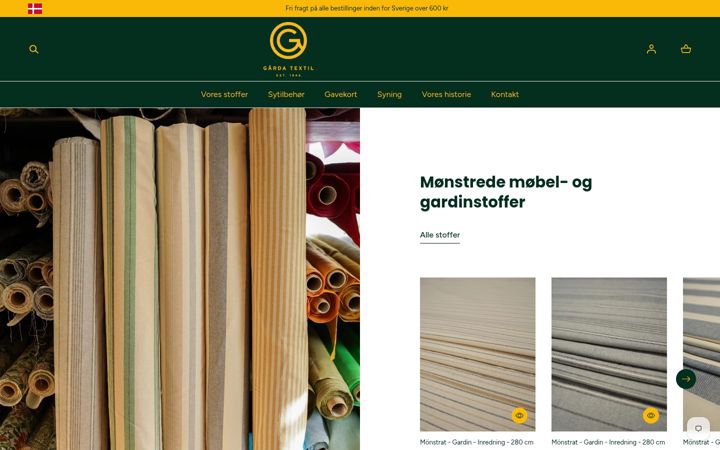Screenshot of gardatextil.se