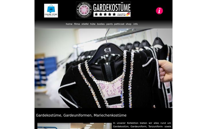Screenshot of garde-kostueme.de