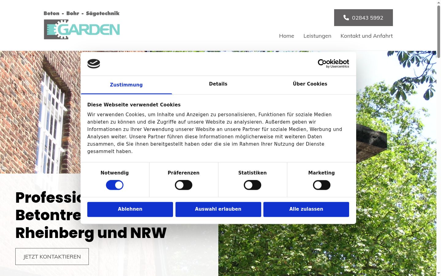 Screenshot of the consent banner shown before any interaction