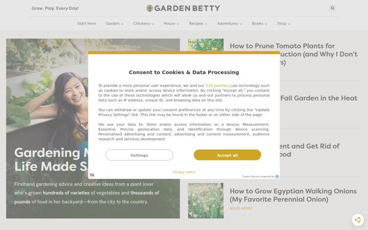 Screenshot ta' gardenbetty.com