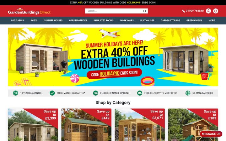 Screenshot of gardenbuildingsdirect.co.uk