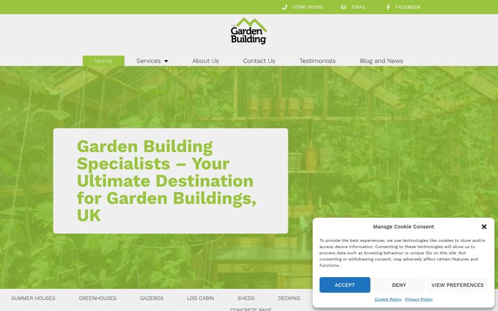 Screenshot of gardenbuildingspecialists.com
