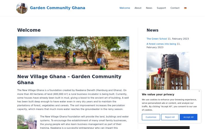 Screenshot of gardencommunityghana.org