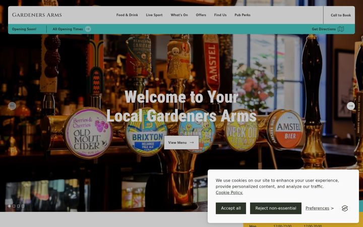 Screenshot of gardenersarmslofthouse.co.uk