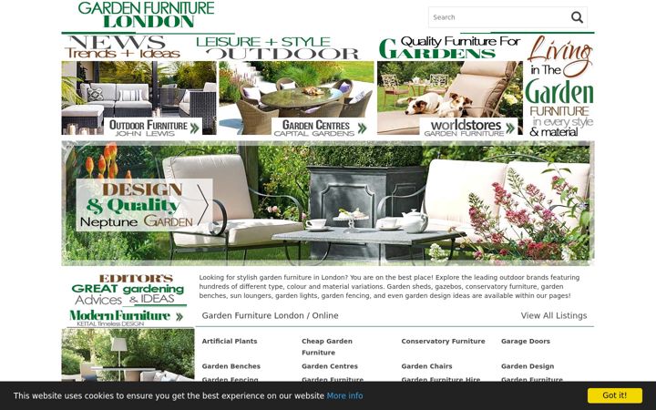 Screenshot of gardenfurniturelondon.uk