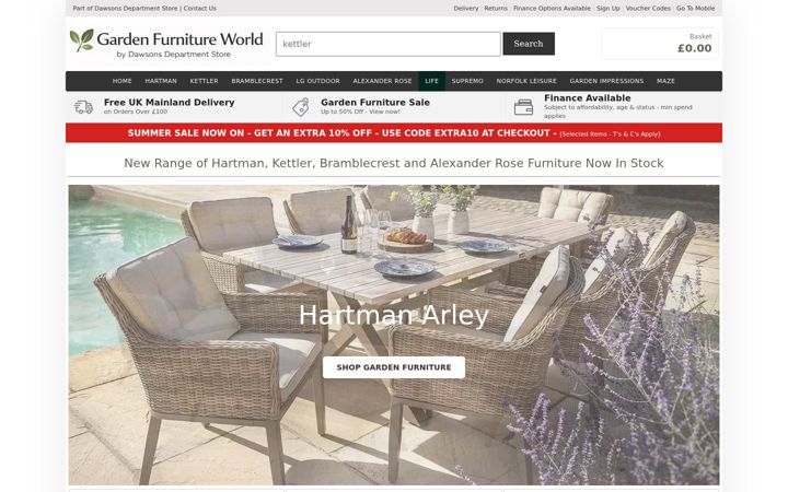 Screenshot of gardenfurnitureworld.co.uk