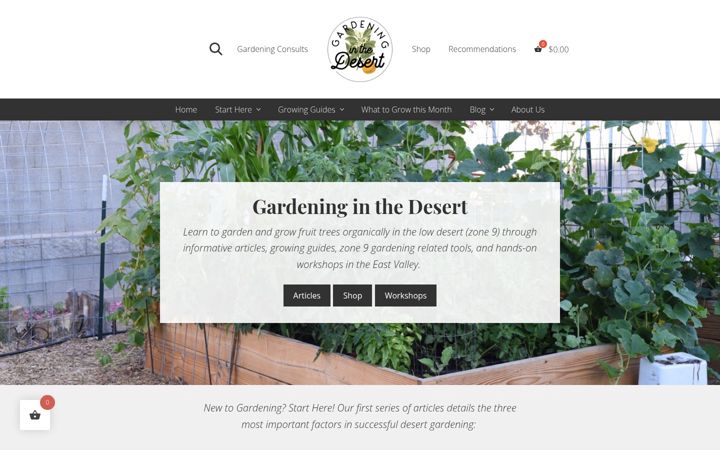 Screenshot of gardeninginthedesert.com