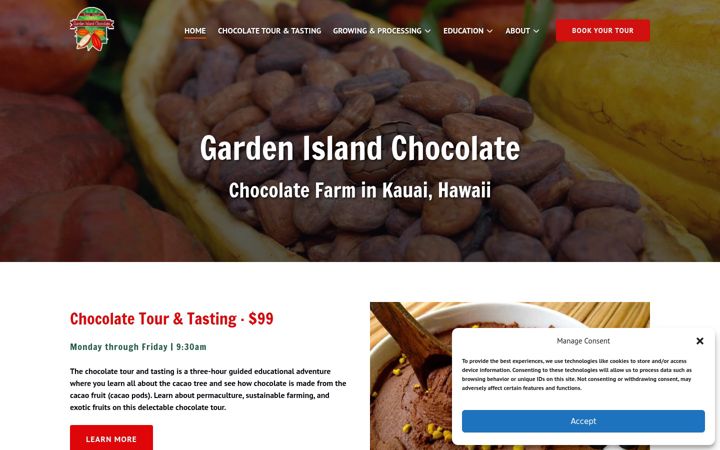 Screenshot of gardenislandchocolate.com
