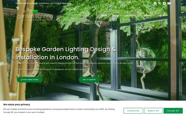 Screenshot of gardenlightinglondon.co.uk