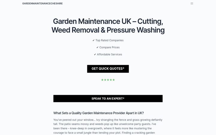 Screenshot of gardenmaintenancecheshire.co.uk