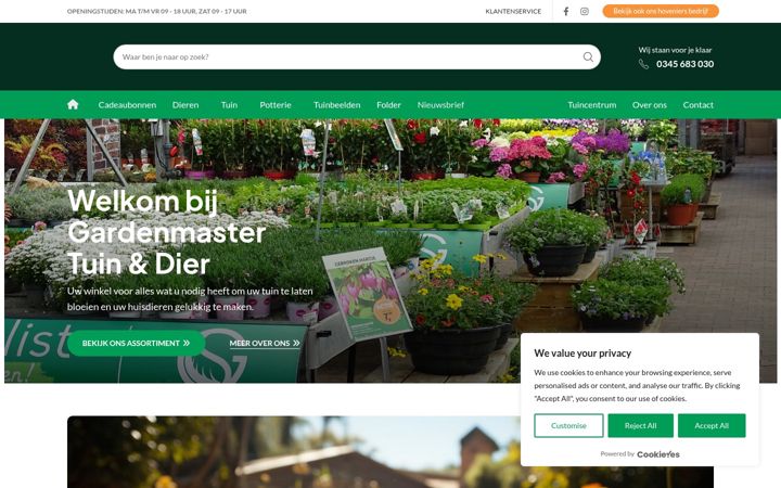 Screenshot of gardenmastertuinendier.nl