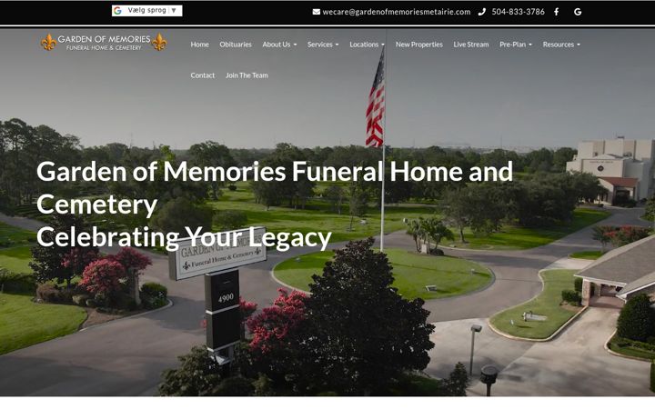 Screenshot of gardenofmemoriesfuneralhome.com