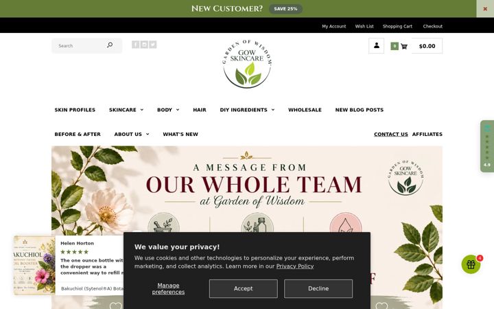 Screenshot of gardenofwisdom.com