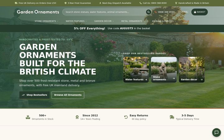 Screenshot of gardenornaments.com