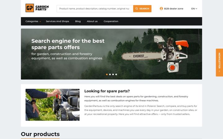 Screenshot of gardenparts.eu